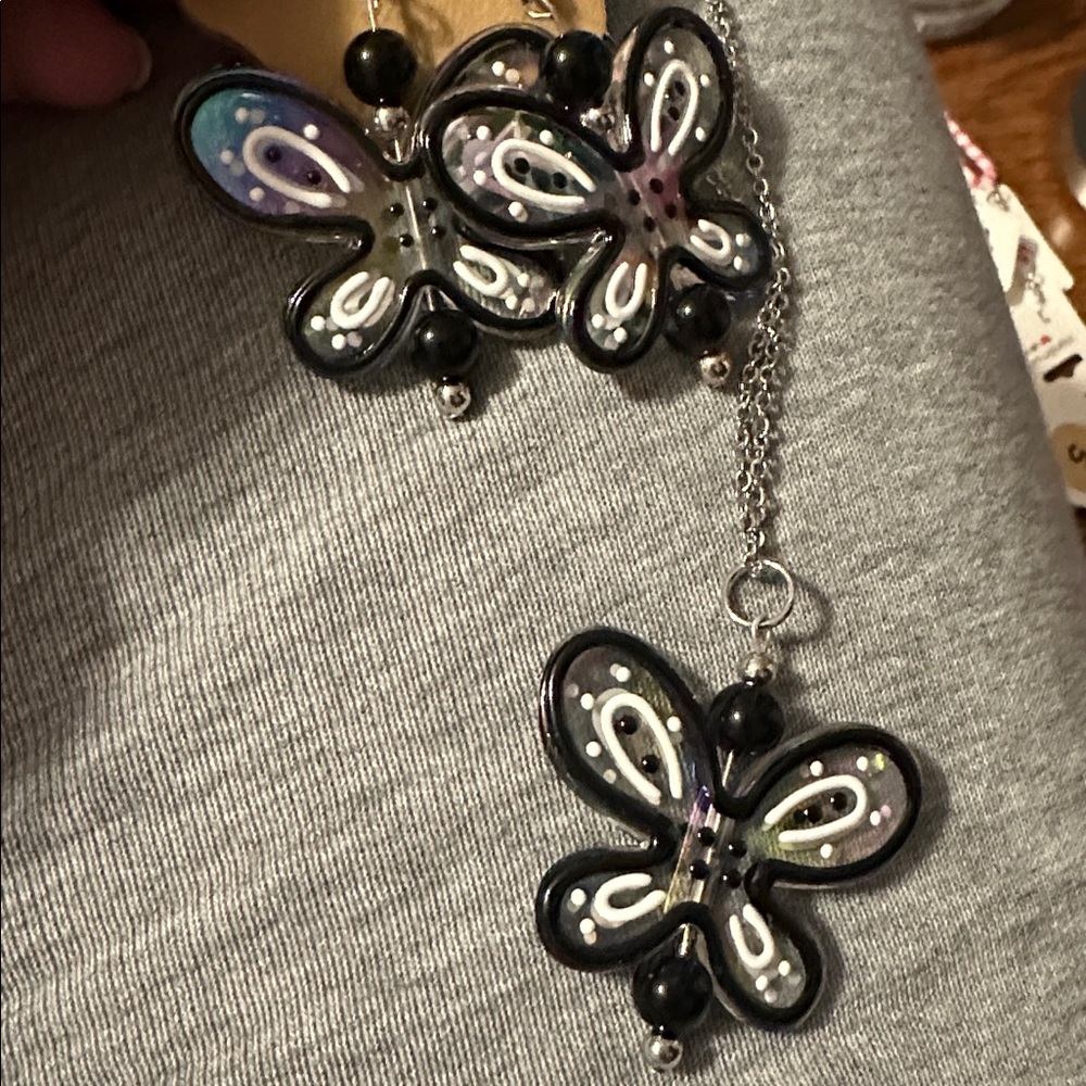 Butterfly Necklace And earrings